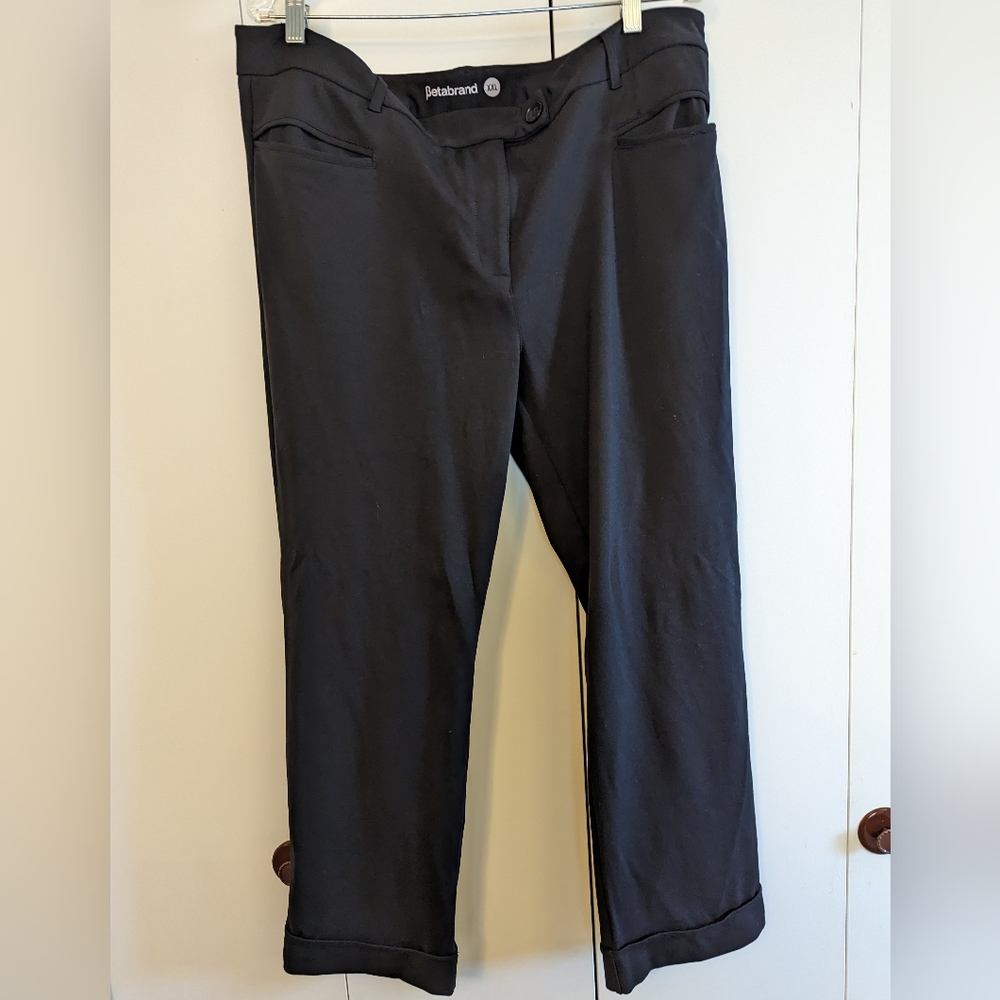 Betabrand Black Ankle Cropped Pants